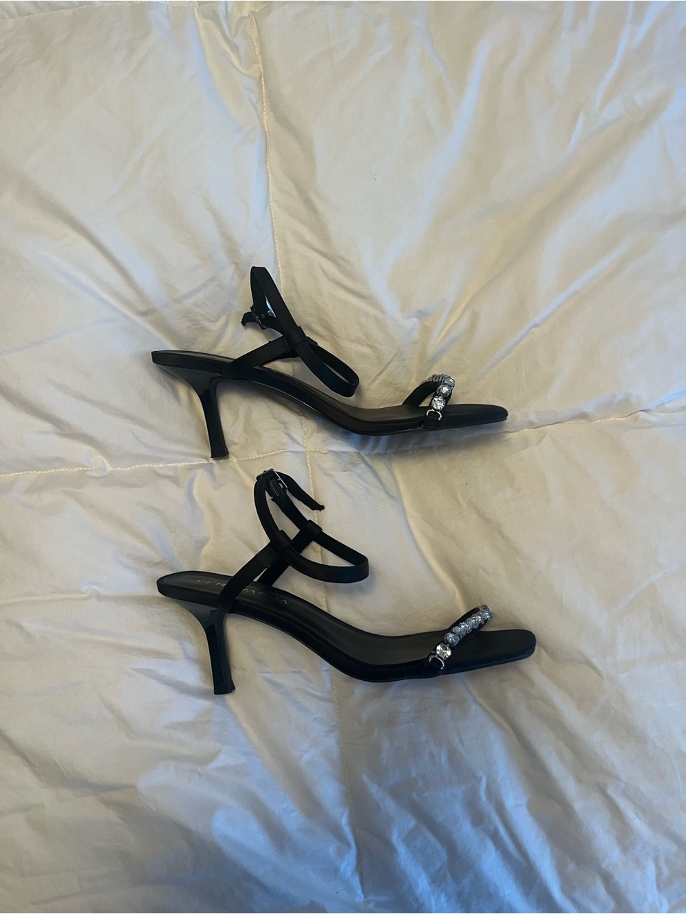 Vero Moda Black Crystal-Strap Square-Toe Heels - Picture 3 of 5
